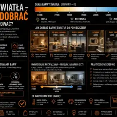 Regulacja barwy światła CCT pozwala dostosować oświetlenie do potrzeb. Wybieraj barwę ciepłą, neutralną lub zimną, by stworzyć idealny klimat.