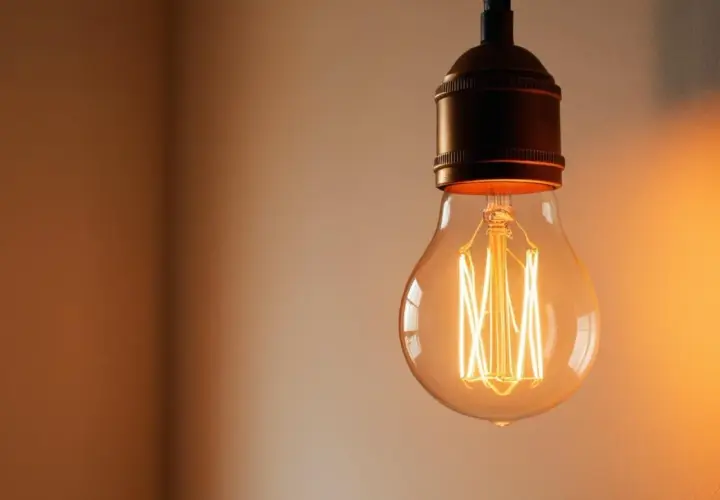 Ciepłe światło żarówki Edisona, idealnej jako jaka żarówka do lampki nocnej, tworzy przytulną atmosferę.