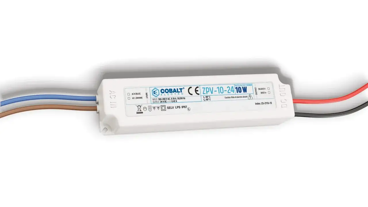 Zasilacz COBALT ZPV-10-24 10W, 24V DC. Idealny, jeśli zastanawiasz się, jaki zasilacz do taśmy LED 5m.